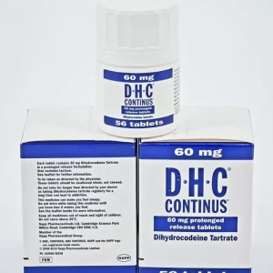 Dihydrocodeine Continus 60mg Napp Pharms is used for the treatment of: Migraine Headaches Sciatica Osteoarthritis Rheumatoid Arthritis Nerve Pain Post-operative Pain 56 Tablets in one box
